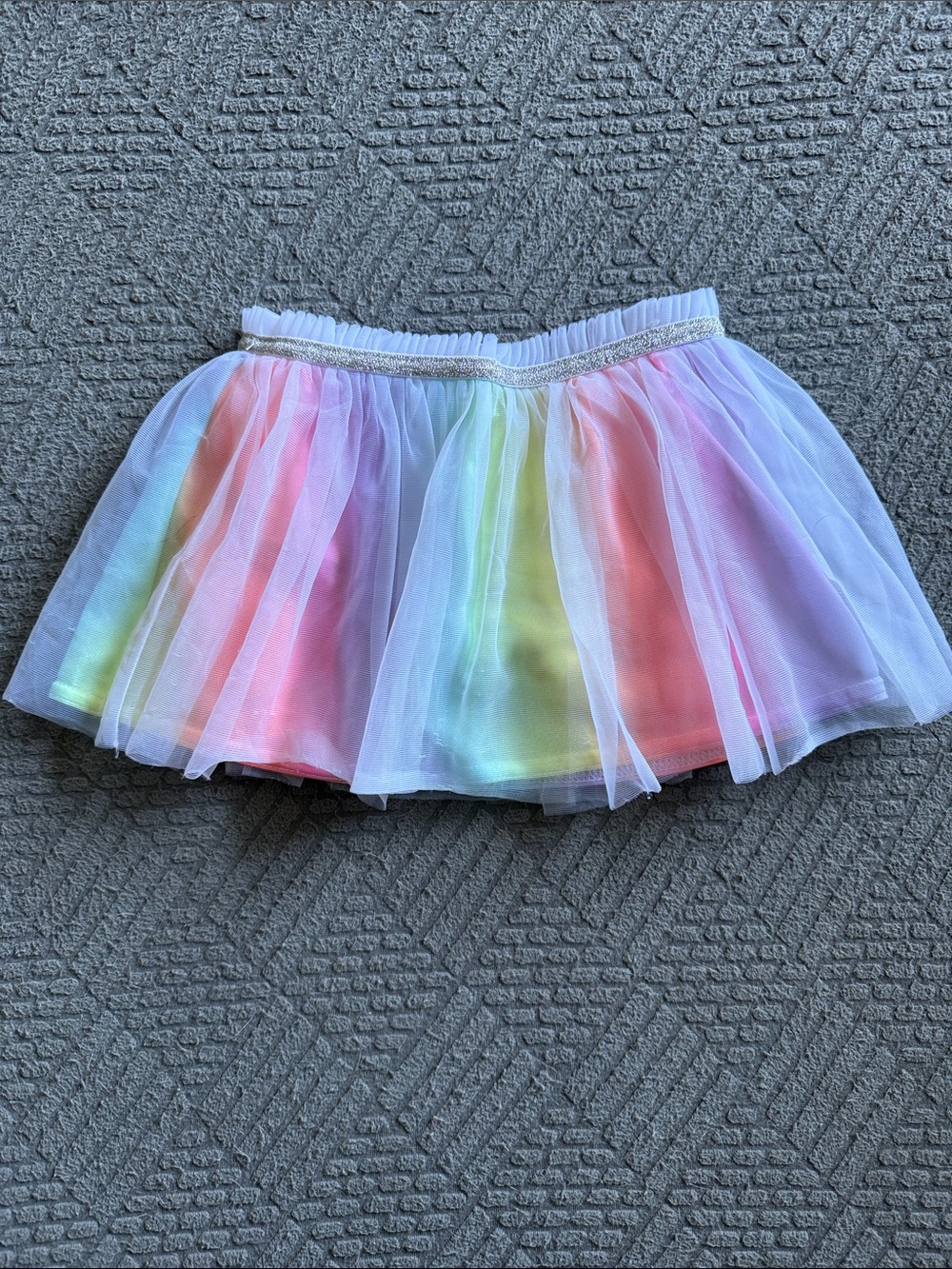Rainbow Tulle Skirt with Glitter Waistband